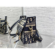 Dior Small DiorCamp Bag Blue Oblique Embroidery Bag 23x8x15cm - 2