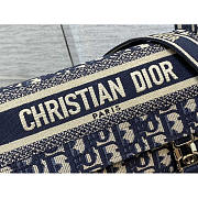 Dior Small DiorCamp Bag Blue Oblique Embroidery Bag 23x8x15cm - 3