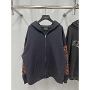 Balenciaga Offshore Zip-up Hoodie Medium Black Faded - 1