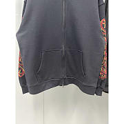 Balenciaga Offshore Zip-up Hoodie Medium Black Faded - 2