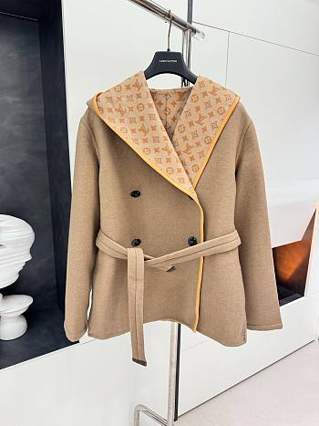 Louis Vuitton 3D Monogram Double-Breasted Wrap Coat 