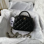 Chanel 23C Quilted Half Moon Vanity Black Lambskin 16x12x6cm - 1