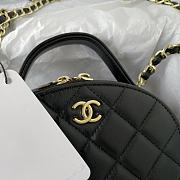 Chanel 23C Quilted Half Moon Vanity Black Lambskin 16x12x6cm - 6