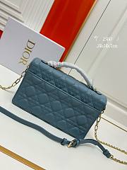 Dior Miss Dior Top Handle Bag Blue Cannage Lambskin 24 x 14 x 7.5 cm - 4