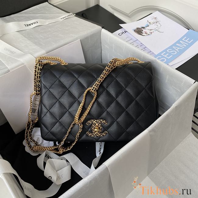 Chanel 22A Flap Bag Black Gold 16x23.5x6.5cm - 1
