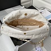 Chanel 22 Handbag White Gold Black 35x37x7cm - 4