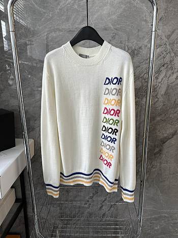 Dior Sweater White Cashmere Intarsia