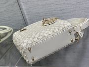 Dior Small Lady Bag White Cannage Resin Pearls 20 x 17 x 8 cm - 6