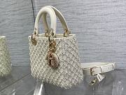 Dior Small Lady Bag White Cannage Resin Pearls 20 x 17 x 8 cm - 5