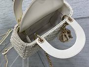 Dior Mini Lady Bag White Cannage Resin Pearls 17cm - 6
