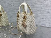 Dior Mini Lady Bag White Cannage Resin Pearls 17cm - 2