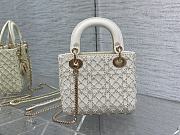 Dior Mini Lady Bag White Cannage Resin Pearls 17cm - 3