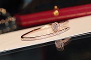 Cartier Pink Gold Juste Un Clou Nail Bracelet 2 Rows Paved Diamonds - 2