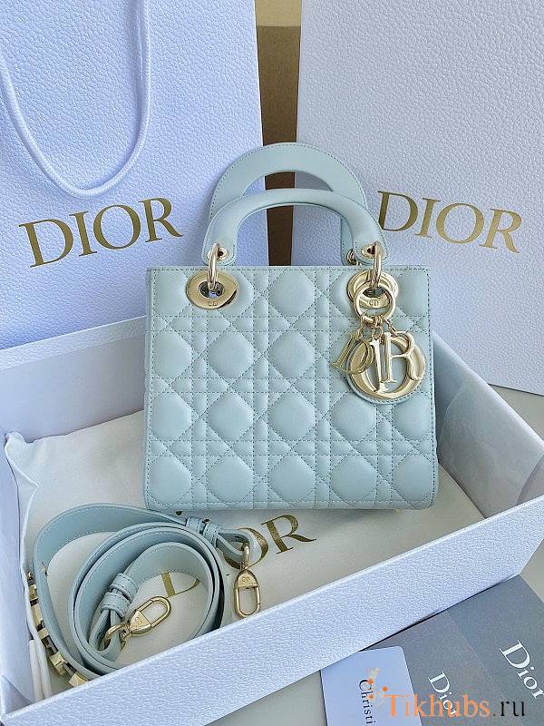 Dior Small Lady Light Blue Bag 20cm - 1