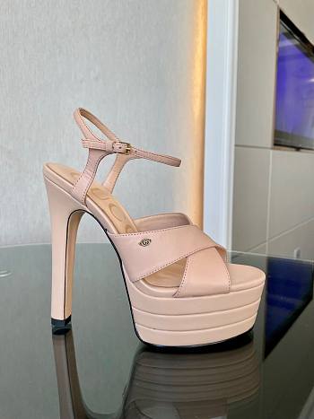 Gucci Ankle-Strap Platform Sandals Pink 13.5cm