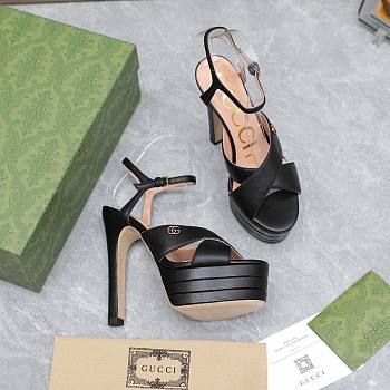 Gucci Ankle-Strap Platform Sandals Black 13.5cm