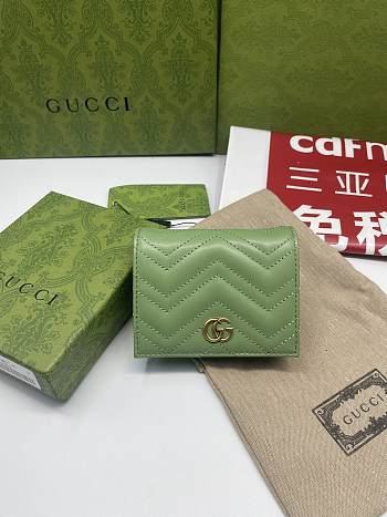 Gucci GG Marmont Card Case Wallet Green 11x8.5x3cm