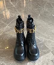 Fendi Black Graphy Ff & Leather Biker Boot - 5