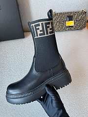 Fendi Domino Black Leather Biker Boots - 3