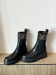 Fendi Domino Black Leather Biker Boots - 4