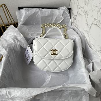 Chanel Bag White Gold Bag 16x12x6cm
