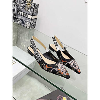 Dior J'Adior Slingback Flat Black Multicolor