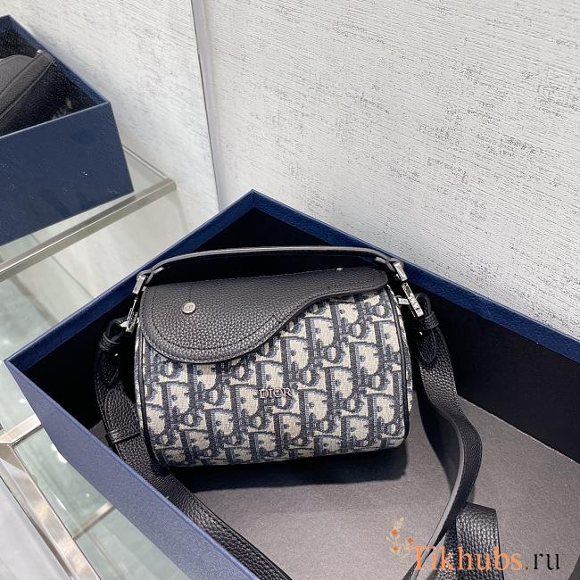 Dior Mini Roller Bag With Strap Beige and Black Oblique 17 x 11.5 x 11.5 cm  - 1