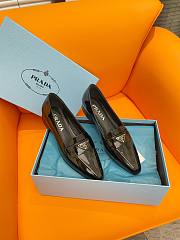 Prada Logo Patent Leather Black Loafers - 1