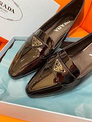 Prada Logo Patent Leather Black Loafers - 4