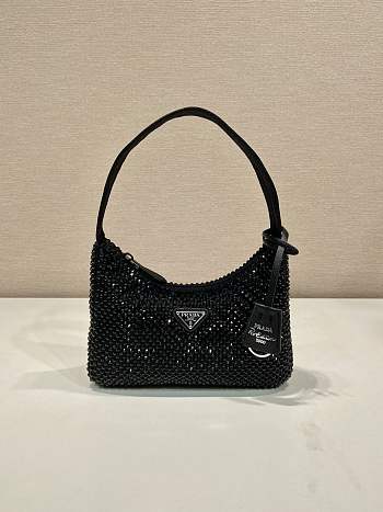 Prada Satin Mini-bag With Crystals Black 22x17x6cm