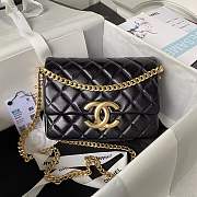 Chanel 23P Flap Bag Lambskin Black Gold 20cm - 1