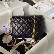 Chanel 23P Flap Bag Lambskin Black Gold 20cm - 4
