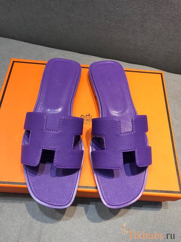 Hermes Oran Sandal Dark Purple  - 1