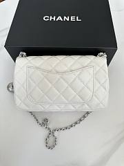Chanel Flap Bag White Lambskin Silver Ball 20cm - 4