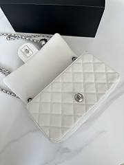 Chanel Flap Bag White Lambskin Silver Ball 20cm - 5