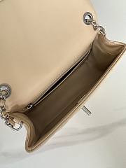 Chanel Flap Bag Beige Lambskin Silver Ball 20cm - 6