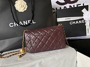 Chanel Flap Bag Red Wine Lambskin Bell 13x20x7cm - 6