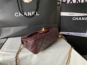 Chanel Flap Bag Red Wine Lambskin Bell 13x20x7cm - 5