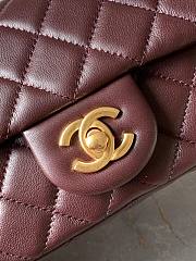 Chanel Flap Bag Red Wine Lambskin Bell 13x20x7cm - 2