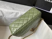 Chanel Flap Bag Green Lambskin Bell 13x20x7cm - 4