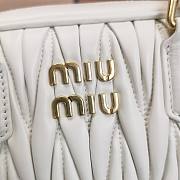 Miumiu Matelasse Nappa Leather Top-handle Bag White 24x16x7.5cm - 5