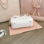 Miumiu Matelasse Nappa Leather Top-handle Bag White 24x16x7.5cm - 4