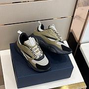 Dior B22 Khaki Black Calfskin Sneaker - 2