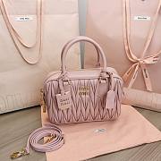 Miumiu Matelasse Nappa Leather Top-handle Bag Pink 24x16x7.5cm - 1