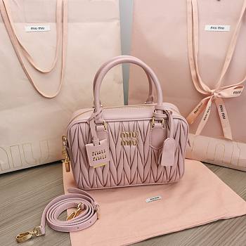 Miumiu Matelasse Nappa Leather Top-handle Bag Pink 24x16x7.5cm