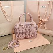 Miumiu Matelasse Nappa Leather Top-handle Bag Pink 24x16x7.5cm - 5