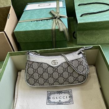 Gucci Ophidia Mini Bag Beige Silver 19x10x3cm