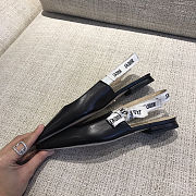 Dior Slingback Pump Black Leather Flat - 4