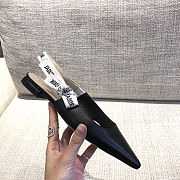 Dior Slingback Pump Black Leather Flat - 2