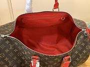 Louis Vuitton LV Keepall Bandoulière 50 Monogram Macassar Red 50 x 29 x 23 cm - 4